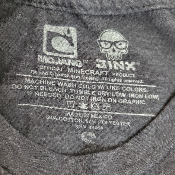 Official Minecraft Mojang Jinx Green Creeper Gray T-Shirt Size S - Picture 3 of 4